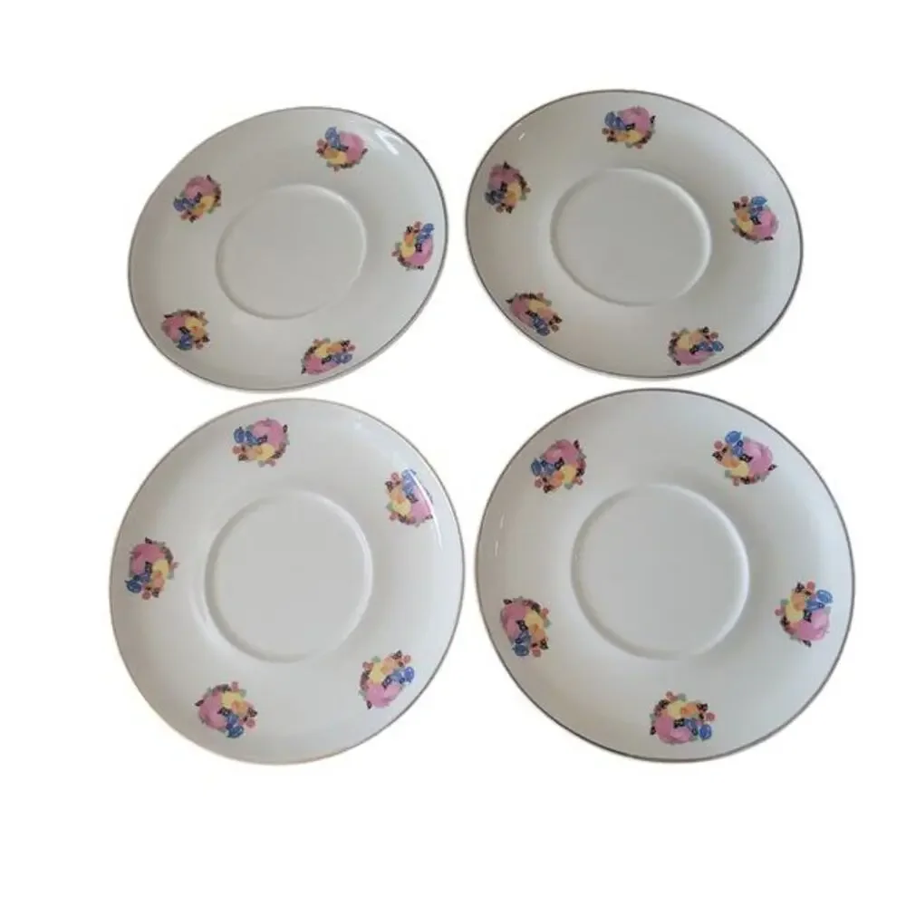 Vintage 30s Country Gentleman by Cavitt Shaw WS George Tea Cup Saucer Set of‎ 4
